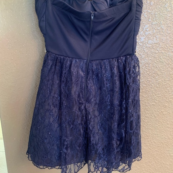 Strapless Navy Blue My Michelle Dress - Picture 2 of 5